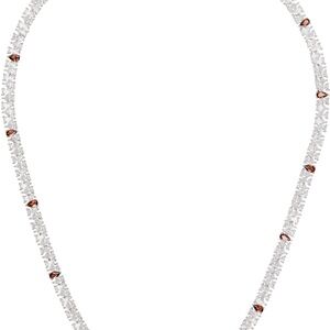 Elegant Silver Necklace with Ruby Highlights